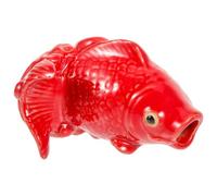 Alipis Statue de Carpe en Céramique pour Jardin Alimentation en Eau par Pulvérisation, Décoration Extérieure Rouge Réaliste Facile à Ranger pour Maison et Jardin