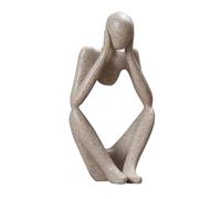 Alipis Statue Penseur de Bureau en Résine de Grès, Décoration Abstraite Artistique, Style Unique pour Bureau ou Fête, Ornement Moderne et Élégant