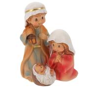 Alipis Statue Religieuse Résine Sainte Famille Noël Décoration Catholique pour Maison Figurine Thème Nativité Festive Ornement de Table Spirituel pour Salon et Bureau