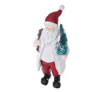 Alipis Statuette De Père Noël Résine avec Arbre Et Hauteur De Po Décoration De Noël pour Bureau Et Salon