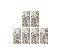Alipis Stickers Muraux Imperméables et Résistants à L’Huile Cuisine et Salle de Bain Autocollants Décoratifs à Motifs Galets Couleur Tons Neutres 15X30 CM Lot de 6 Pièces pour Murs