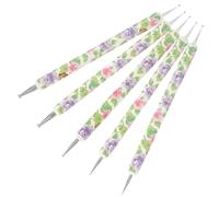 Alipis Stylo pour Nail Art à Points 5pcs en Plastique à Double Extrémité, Outils de Modelage et Dotting pour Manucure, Utilisation Professionnelle et Personnelle