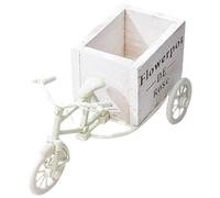 Alipis Support à Fleurs de Vélo Blanc 1 Pc, Porte-Fleurs Rustique en Bois et Plastique Écologique, Centre de Table Mariage, Décoration Maison, Pot Créatif pour Plantes et Fleurs