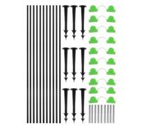 Alipis Support de Plantes en Plastique Noir pour Serrage Arceaux Flexibles, Clips de Fixation et Piquets, Protection Anti-Insectes pour Jardin Extérieur