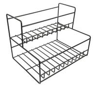 Alipis Support de Rangement en Fer à 2 Niveaux, Étagère pour 6 Bouteilles de Sirop, Organisateur Cuisine Stable et Multifonction pour Maison, Bar ou Salon de Thé, Gain de Place