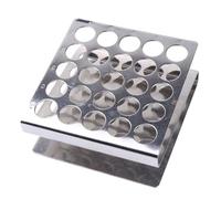 Alipis Support et Tubes à Essai en Acier Inoxydable Léger 25 Emplacements Z pour Fournitures de Laboratoire Scolaire Usage en Laboratoire