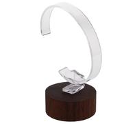 Alipis Support Montres en Bois de Noyer Foncé avec Anneau C en Acrylique, Présentoir Élégant et Moderne pour Montres, Gain de Place et Sécurisation Optimale des Montres
