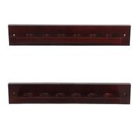 Alipis Support Mural en Bois Massif pour Queues de Billard 6 Trous Porte-Queues T-Type Mural Couleur Rouge Vin Rangement Pratique pour Salle de Jeux et Club de Billard