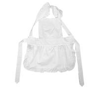 Alipis Tablier blanc pour enfant : tablier en coton pour tout-petit, blouse d'art - jolie tenue de femme de chambre avec dentelle élégante pour cuisiner, pâtisserie, peinture, cosplay