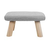 Alipis Tabouret en Bois Massif Gris Clair 35x25x20 Cm, Repose-Pieds Ergonomique Antidérapant pour Bureau Assis-Debout, Chaise de Gaming ou Salon, Petit Banc Polyvalent pour Détente