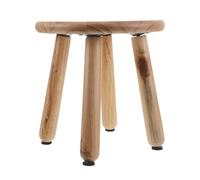 Alipis Tabouret Rond Structure Lisse en Bois Beige à Quatre Pieds, Tabouret Multifonctionnel Style Vintage Classique pour Salle de Bain et Salon