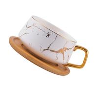 Alipis Tasse à Café en Céramique Soucoupe, Design Simple Blanc | Mug Multiusage, Motif Délicat et Lignes Élégantes, Facile à Nettoyer, Robuste pour Café ou Lait
