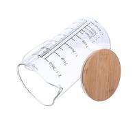 Alipis Tasse à Mesurer Verre avec Couvercle et Poignée Résistante Chaleur pour Micro Ondes Lave Vaisselle et Congélateur Outil de Cuisine Multifonctionnel pour Cuisson et Préparation