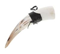 Alipis Tasse Viking en Corne de Bœuf Grosse Capacité Cuir Artificiel, Finition Soignée et Design Unique, Récipient à Boire Décoratif pour Usage Rustique