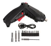 Alipis Tournevis Électrique Rechargeable Mini 15 Pièces Perceuse-Visseuse sans Fil Noire Compacte Outil Multifonction Portable pour Bricolage et Réparations Domestiques