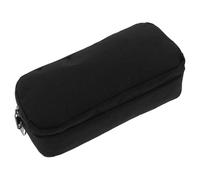 Alipis Trousse à Crayons Double Couche Grosse Capacité Étui à Stylos en Tissu Oxford Noir avec Fermeture Éclair Résistante Organisateur Scolaire Pratique pour Fournitures et Papeterie