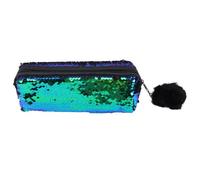 Alipis Trousse à Paillettes Sirène Noire et Verte, Paquet Multifonction en Polyester Lavable, Grosse Capacité Compacte pour Crayons et Maquillage, Trousse de Toilette Scintillante