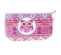 Alipis Trousse de Maquillage Motif Hibou Imprimé Polyuréthane Compacte Étanche Trousse de Toilette de Voyage pour Femme Pochette Cosmétique Portable