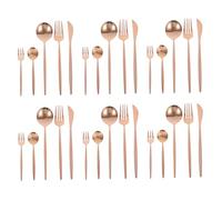 Alipis Ustensiles de Table Design Élégant et Facile à Nettoyer Ensemble de 30 en Acier Inoxydable Or Rose pour Servir des Plats de Style Occidental Quotidien