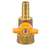 Alipis Vanne à Bille en Laiton Épais 1/2 Filetage Femelle, Robinet D'arrêt Gaz Naturel avec Poignée, Embout Cannelé, Compatible Cuisinière, Brûleur, Usage Camping et Plomberie