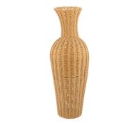 Alipis Vase Décoratif Tressé Imitation Rotin Grand Format pour Fleurs Séchées et Pampa, Design Rustique Élégant en Plastique et Fer, pour Petits Espaces et Décoration Intérieure