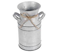 Alipis Vase Vintage Métal Galvanisé Pot à Lait Rustique Décoratif Style Champêtre Aged Finish pour Fleurs Fraîches ou Séchées Centre de Table Shabby Chic Français