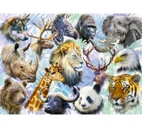 Alipson Puzzle Têtes d'animaux Puzzle 500 pièces - jeu de pose coloré
