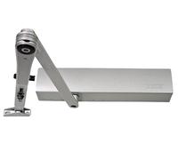 ALIRANTA Geze TS 4000 Ferme-porte argenté pour portes à un vantail jusqu'à 1400 mm de largeur avec barre de blocage marche/arrêt et plaque de montage 3 en 1, GDC-SILVER-FIX-4000