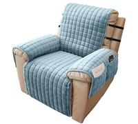 Alishomtll Housse d'accoudoirs pour canapé relax, fauteuil relax, fauteuil TV 1 place, protection de fauteuil, antidérapante et résistante aux rayures, avec 2 poches et 2 sangles réglables, 53 x 190