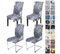 Alishomtll Lot de 4/6 housses de chaise extensibles - Gris - Housse pour chaise cantilever - Housses élastiques amovibles et lavables - Protection pour salle à manger, restaurant, hôtel, banquet