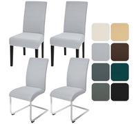 Alishomtll Lot de 4 housses de chaise extensibles universelles pour chaises de salle à manger basculantes - Lavables et amovibles - Protection pour cuisine, banquet, mariage, hôtel, restaurant (gris