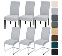 Alishomtll Lot de 6 housses de chaise extensibles pour chaises de salle à manger basculantes, universelles, lavables et amovibles, protection pour cuisine, banquet, mariage, hôtel, restaurant (gris