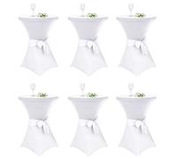 Alishomtll Lot de 6 housses de table haute avec nœud - Diamètre 60 cm - Extensible - Élégantes housses de table élastiques - Pour table de bistrot, table haute, banquet, mariage (Diamètre 60 x 110 cm