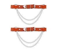 alisikee Jarretière réglable avec chaînes, jarretières élastiques punk pour femme, 1 paire, Orange, taille unique