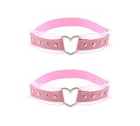 alisikee Lot de 2 jarretières réglables en dentelle en forme de cœur pour femme, rose, taille unique