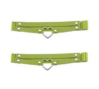 alisikee Lot de 2 porte-jarretelles élastiques réglables en forme de cœur pour femme, vert, taille unique