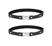 alisikee Lot de 2 porte-jarretelles réglables en similicuir avec boucle gratuite, noir et rouge, noir, taille unique