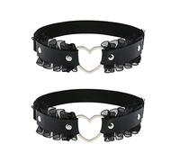 alisikee Porte-jarretelles en dentelle avec cœur pour femme, noir, Noir 1, taille unique