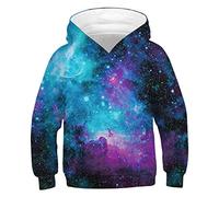 ALISISTER 3D Hoodie Galaxy Garçons Filles Imprimé Sweat à Capuche Sweatshirts Jumpers with Pockets Enfant M=8-10 Ans
