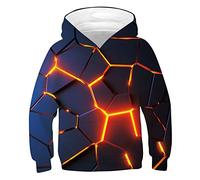 ALISISTER 3D Hoodie Géométrie Colorée Imprimé Sweat à Capuche Sweatshirt Garçons Filles Hooded Pullover Jumpers Tops Autumn Winter S=6-7 Ans