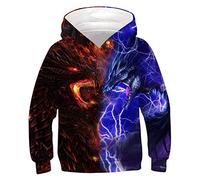 ALISISTER Enfants Hoodies 3D Personnalisé Galaxie Dragon Imprimer Pull À Capuche Sweat Garçons Filles Manches Longues Hooded Pullover Jumper S=6-7 Ans