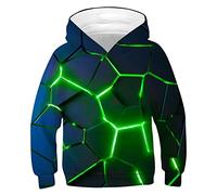 ALISISTER Enfants Sweats À Capuche 3D Personnalisé Coloré Géométrie Impression Sweat-Shirt à Capuche Adolescents Garçons Filles Manches Longues Hoodies Jumper XL=14-16 Ans