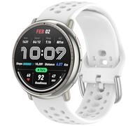Alisitina Bracelet de rechange en silicone pour Amazfit Active 2, pour montre connectée Amazfit Active/GTS 4 mini/GTR Mini/Bip 3 Pro, Vivoactive 6 5 3, Forerunner 55 165 (blanc)