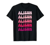 Alison First Name Minimalist Design T-Shirt Graphique avec Valeur, Homme, Noir, L