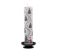 Alison Gardiner Bougie pilier de l'Avent en cire Motif sapins de Noël Durée de combustion 50 heures 4,5 cm x 25,5 cm