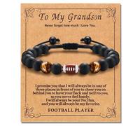 Alissl Bracelet de football cadeau pour adolescents garçons - Bracelet œil de tigre apporte santé, sécurité et bonheur - Excellent cadeau pour fils, petit-fils garçons pour un anniversaire, Noël, une