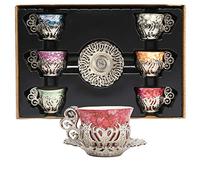 Alisveristime Lot de 12 tasses à café expresso turques grecques arabes en porcelaine Argenté