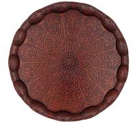 Alisveristime Plateau de service turc ottoman pour café, thé, 34,5 cm, en métal avec motifs traditionnels, disponible en cinq couleurs (cuivre)