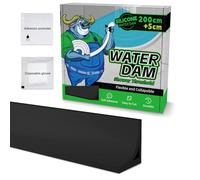 ALITAIYI Barre de seuil de douche autocollante en silicone - Butée d'eau de douche - Autocollant de qualité supérieure (noir, 2,05 m)