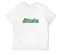 Alitalia Airline Tee Shirt Mens Autumn Winter Casual Bottoming Tops T-Shirt Ideal Bianca White L